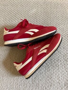 Reebok Red and White Retro Trainer Sneakers